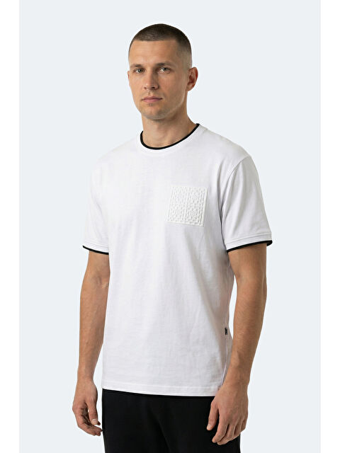 SLAZENGER ZAVIER Erkek Pamuklu Beyaz Tişört