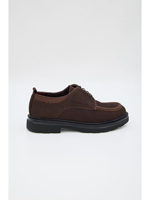 Letoon Orijinal Deri Kalın Taban Bağcıklı Günlük Klasik Ayakkabı