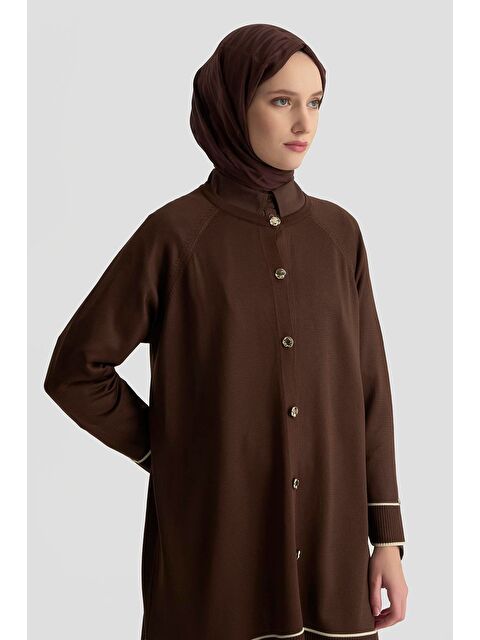 ARMİNE Trend Çizgi Detaylı Triko Hırka 25Ktd4123 Acı Kahve - S000508562-28102