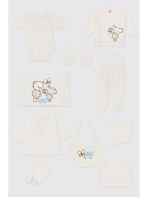 Panço Yenidoğan Ayıcık Detaylı Ekru 10'lu Hastane Çıkış Seti - S000525919-19965