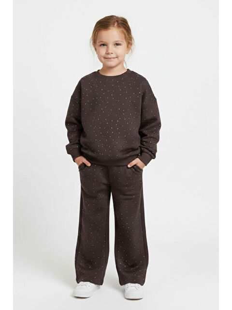 Modanino Kız Çocuk Taş Süslemeli-2 İplik- Alt-Üst Takım-3/5 Yaş 12451 - S000485872-19413