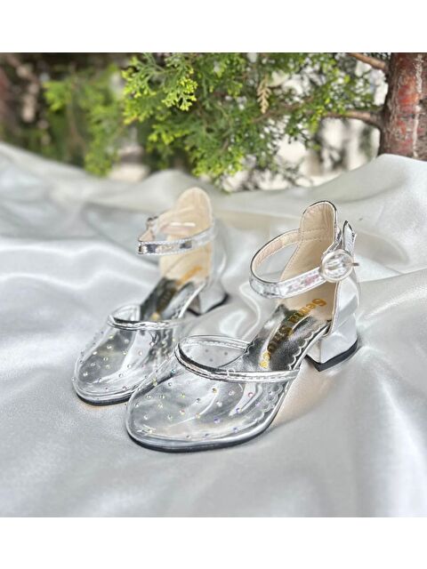 GÖRKEM BEBE AYAKKABI VE TEKSTİL Kız Çocuk Gümüş Topuklu Abiye Ayakkabı - S000502522-37228
