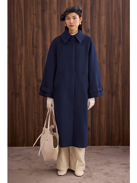 HE-QA Yaka Detaylı Kaban Koyu Lacivert - S000471200-21164