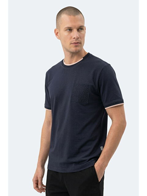 SLAZENGER ZAVIER Erkek Pamuklu Lacivert Tişört