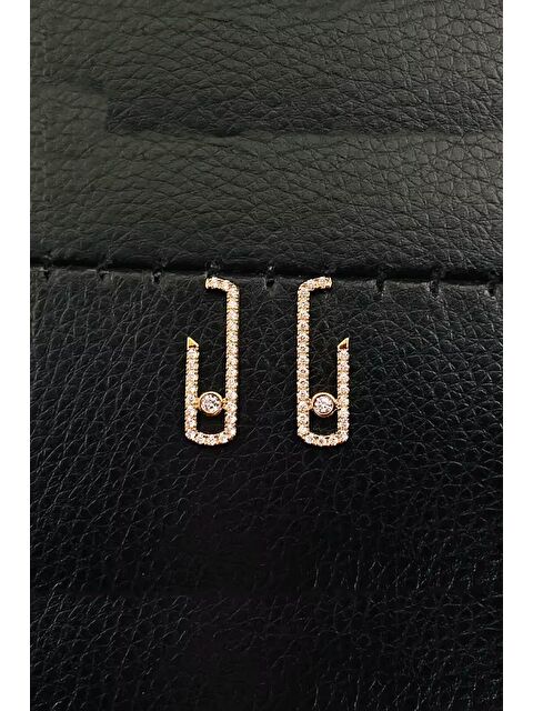 New Obsessions Mess Uno Zirkon Tektaşlı Ataç Çivi Küpe - S000469999-20076