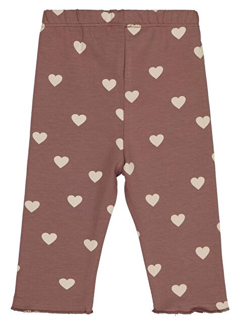 Civil Baby Kalp Baskılı 6-18 Ay Tayt - Kahve 6-9 Ay - S000484441-19413