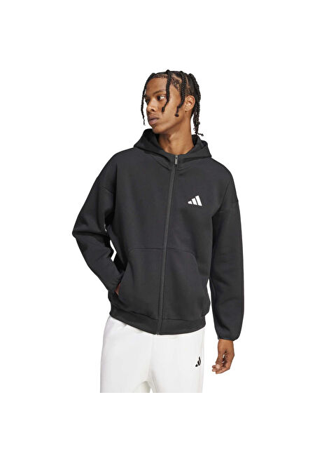 Adidas Future Icons Small Logo Erkek Siyah Kapüşonlu Ceket - S000504582-19351