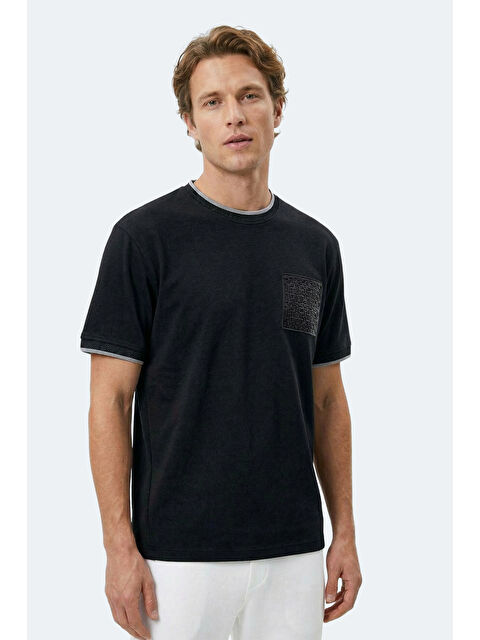 SLAZENGER ZAVIER Erkek Pamuklu Siyah Tişört