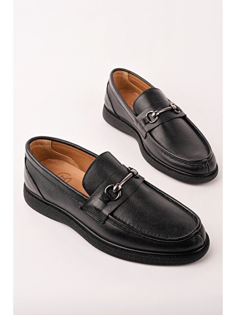 Muggo ALFRED Hakiki Deri Metal Tokalı Rahat Taban Erkek Günlük Klasik Casual Ayakkabı