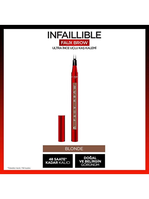 L'Oreal Paris L'Oréal Paris Infaillible Faux Brow Ultra İnce Uçlu Kaş Kalemi - Blonde - S000370176-20063