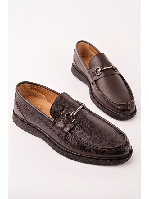 Muggo ALFRED Hakiki Deri Metal Tokalı Rahat Taban Erkek Günlük Klasik Casual Ayakkabı