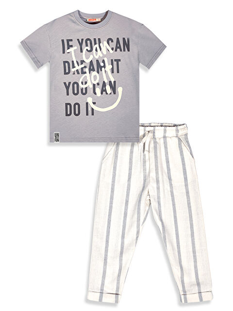 Denokids Do It Erkek T-shirt Yazlık Pantolon Takım - S000510799-20600