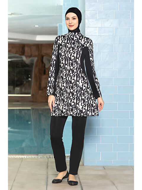 Remsa Elastanlı Tam Kapalı Tesettür Mayo 1265-176 Siyah - S000403991-19351