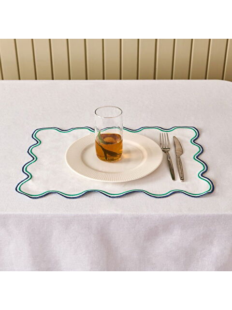 Evidea Soft Nonna Amerikan Servis - Yeşil / Mavi - 30x50 cm - S000424789-5233