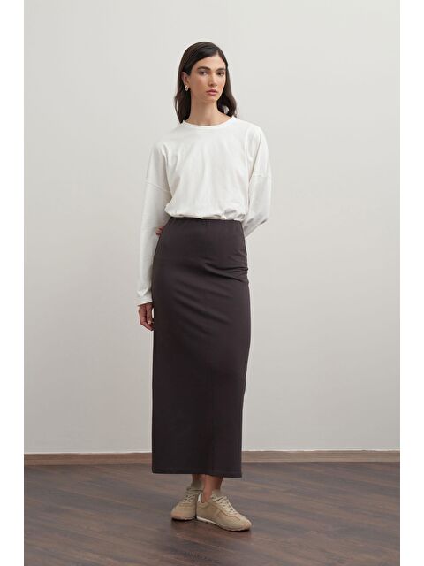 ALLDAY Acı Kahve-Pamuklu Kalem Etek - S000497991-19413