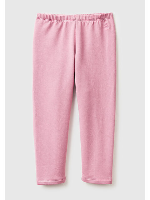 United Colors Of Benetton Kız Çocuk Gül Kurusu Beli Logo İşlemeli Regular Fit Tayt - S000488023-20022