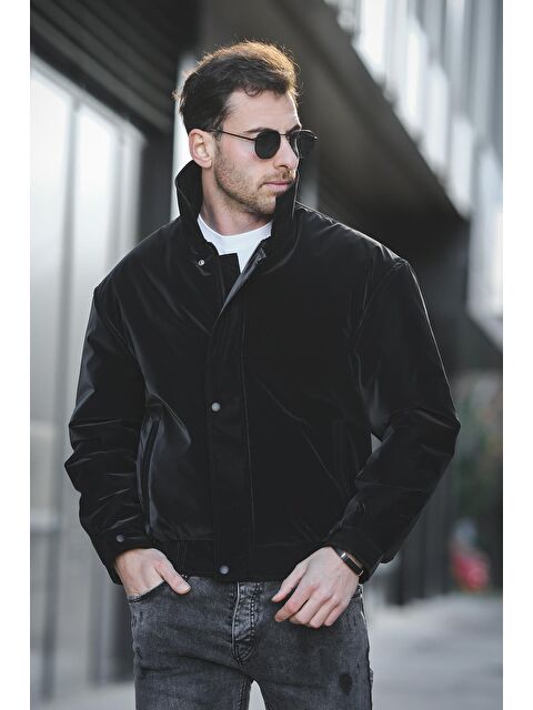 Oksit California Ceket Yaka Su İtici Parlak Kısa Erkek Pilot Mont - S000315011-19351