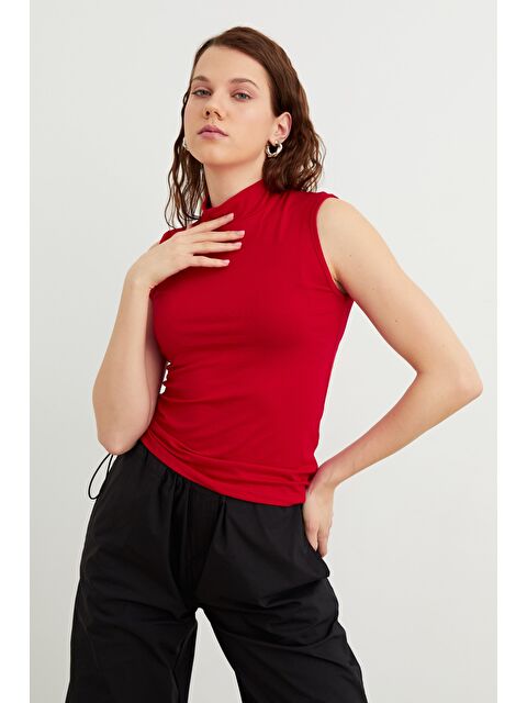 Bipantolon Kadın Kırmızı Kolsuz Bluz - S000513198-20045