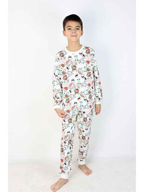 Harika Kids Erkek Çocuk Baskılı interlok Kumaş Uzun Kollu Pijama Takımı - S000147343-215