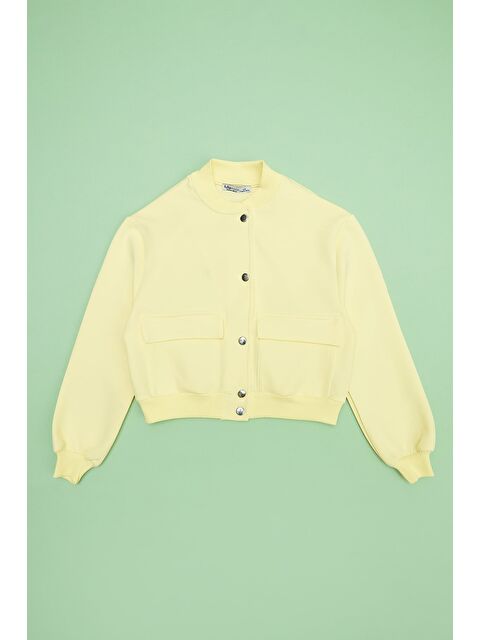 Fullamoda Çift Cepli Çıtçıtlı Dik Yaka Kız Çocuk Ceket - S000491699-20072