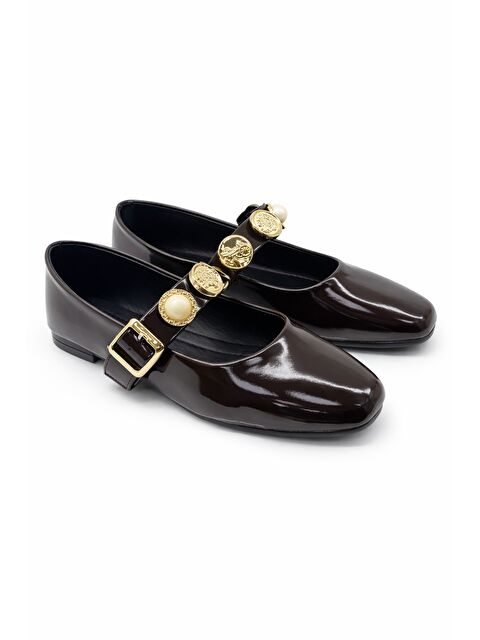 MODAFRATO SH-300 Düz Turalı Babet Günlük Kadın Ayakkabı Mary Jane Ev Babeti - S000497477-37321