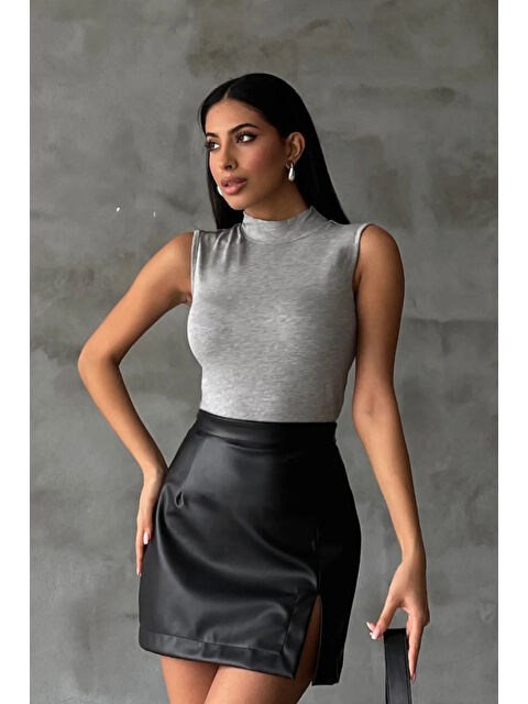 Bipantolon Kadın Açık Gri Kolsuz Bluz - S000513198-17308