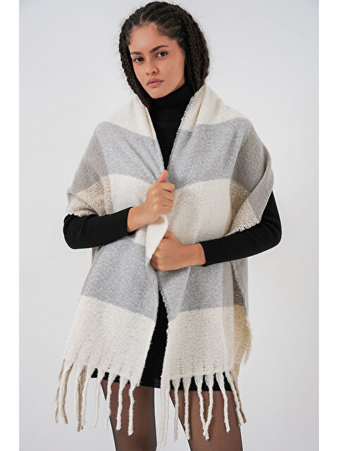 Bigdart Kadın Yumuşak Dokulu Kalın Şal Atkı 15951 - A.Gri - S000461647-17308