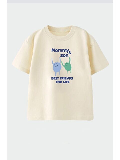 Monila Erkek Çocuk Pamuklu Bisiklet Yaka Baskılı T-Shirt