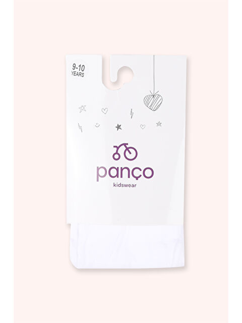 Panço Kız Çocuk Mikro Beyaz Külotlu Çorap