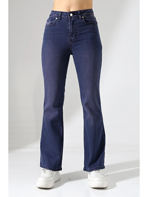 carla10 Toparlayıcı Yüksek Bel İspanyol Paça Jean - S000498001-21164