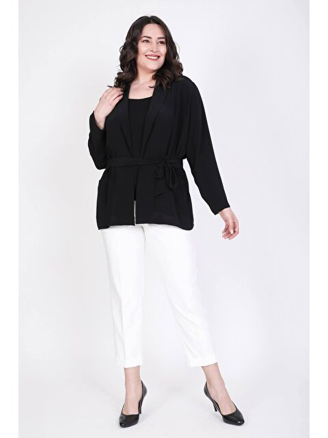 Mylinemoda Belden Bağlamalı Astarsız Ceket - S000242035-19351