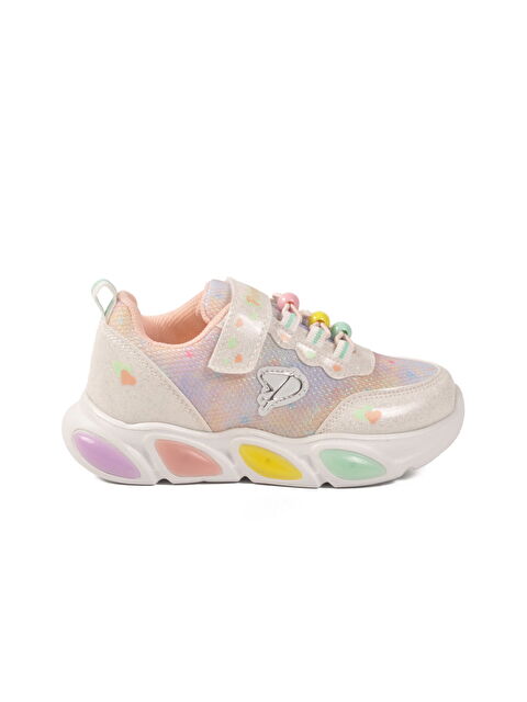 Walkway Beyaz Cırtlı Işıklı Hafif Kız Çocuk Spor Ayakkabı 1998 P - S000526945-20063