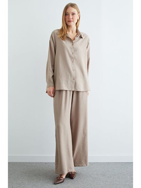 Fullamoda Basic Düğmeli Salaş Krinkıl 2 Li Takım - S000501508-26429