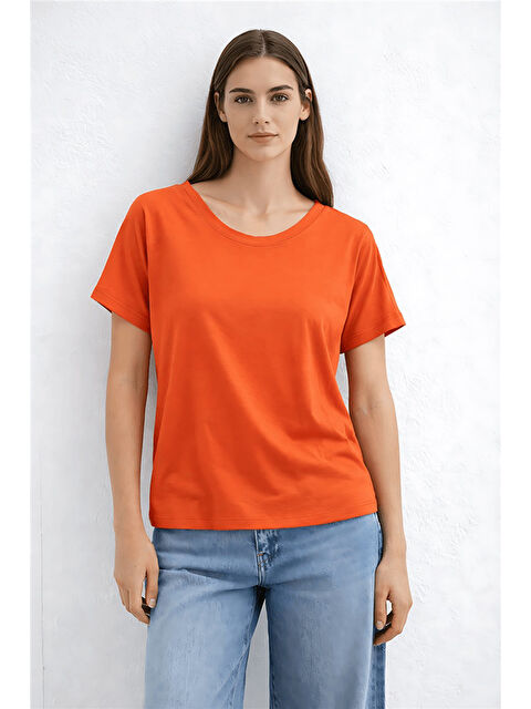 Fashion Friends Pamuk ve Modal Karışımlı Yuvarlak Yaka Kadın Bluz 26Y0309K1