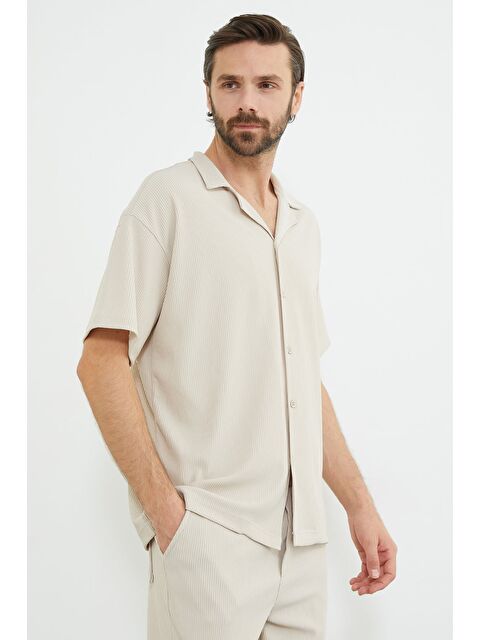 Fullamoda Fitilli Kısa Kollu Gömlek