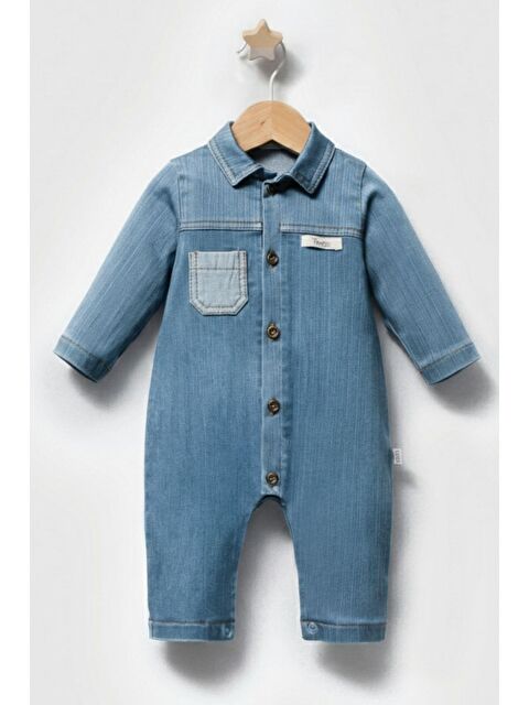 Cantoy Yumuşak Dokulu Jean Görünümlü Erkek Bebek Tulum - S000498005-17234