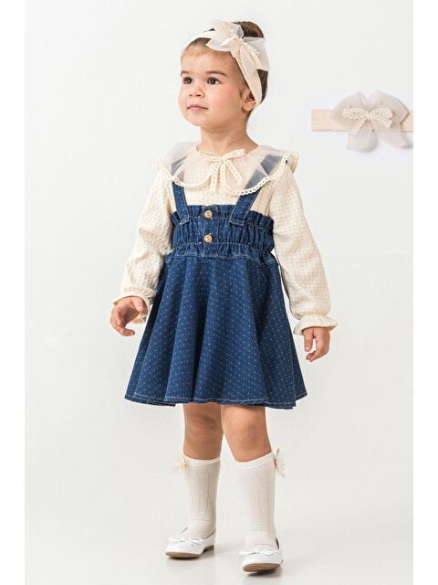 Cantoy Vintage Stil Dantel Detaylı Kız Çocuk Jile Seti 3'Lü Kombin - S000498006-19928