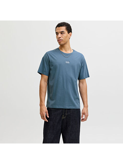 Jack & Jones Corp Graphic Erkek Mavi Tişört - S000504587-17234