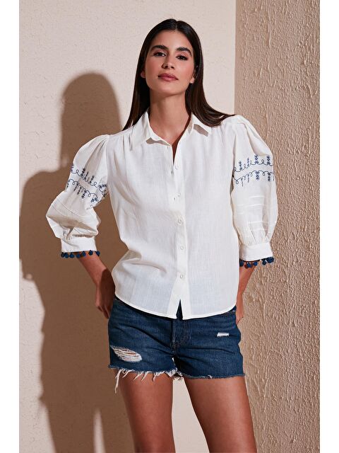 Lela Pamuklu Regular Fit Balon Truvakar Kol Gömlek 611Go0302 - S000160607-37344