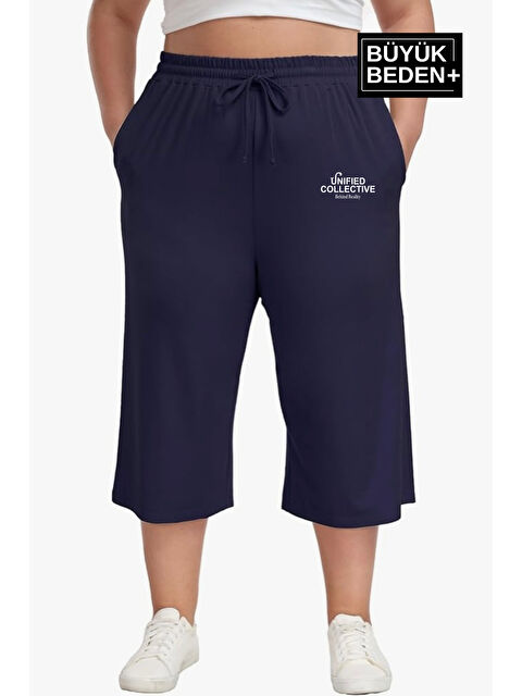 Süperlife Kadın Büyük Beden Unified Collective Baskılı Standart &Regular Kalıp Şort SPR25BSRK088 - S000375381-21164