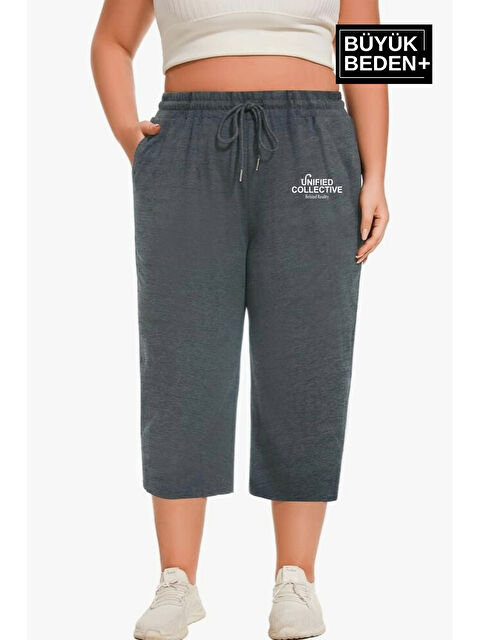 Süperlife Kadın Büyük Beden Unified Collective Baskılı Standart &Regular Kalıp Şort SPR25BSRK088 - S000375381-17308