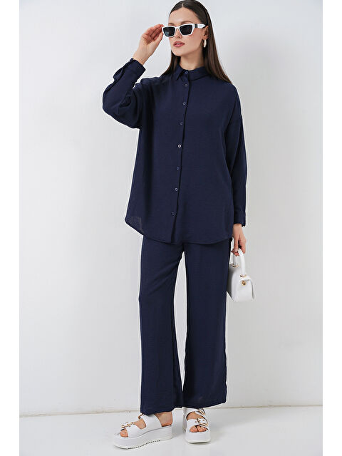 Bigdart Kadın Gömlek Pantolon İkili Takım 30063 - Lacivert - S000510419-21164