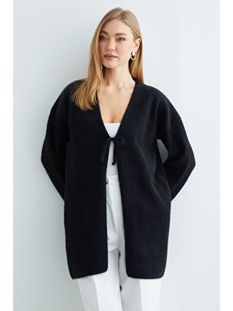 Fullamoda Önü Bağlamalı Sakallı Triko Hırka - S000501519-19351