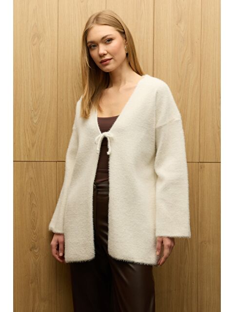 Fullamoda Önü Bağlamalı Sakallı Triko Hırka - S000501519-19965