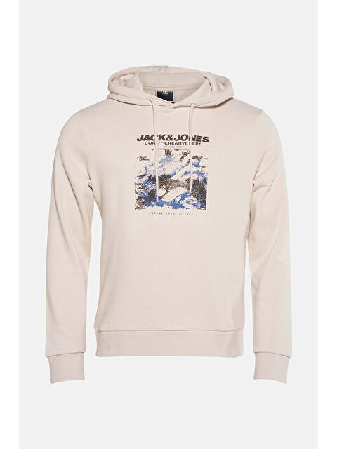 Jack & Jones Core Jcoboost Pamuklu Baskılı Kapüşon Yaka Sweat 12284474 - S000529784-25636