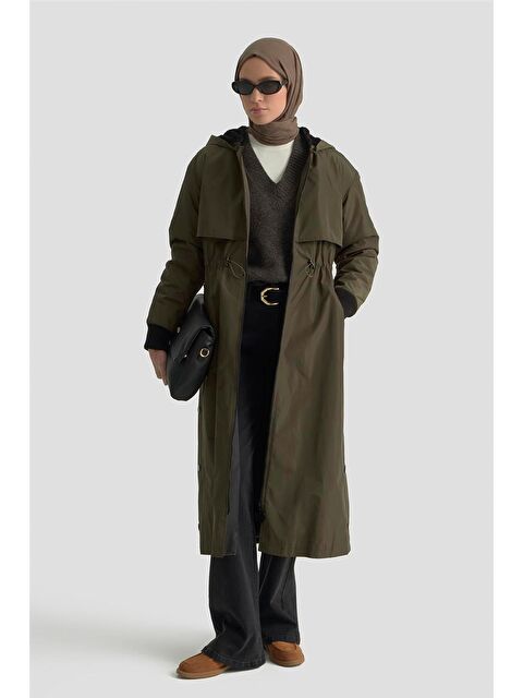 ARMİNE Aller Detaylı Kapitone Manto 25Kt1726 Haki - S000498189-18547