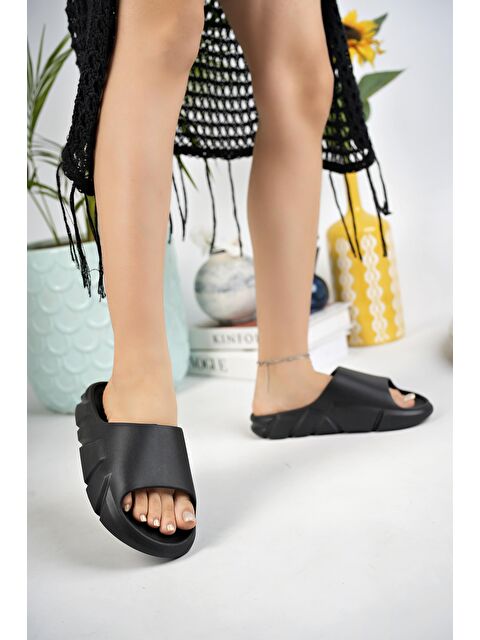 MODAFRATO TIRTIKLI Unisex Terlik Plaj Deniz Havuz Terliği Erkek Kadın - S000487037-19351