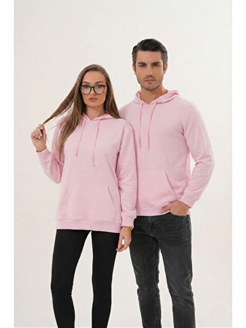 MİSS DÜNYA LİSSA Unisex %100 Pamuk Basic Premium Kapüşonlu Sweatshirt - S000510420-20422