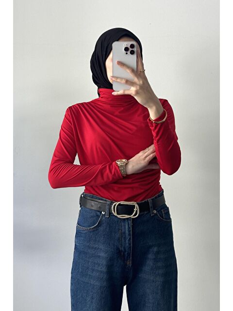 Lamelif Büzgü Detaylı Sandy Body Nar Çiçeği - S000529856-20048