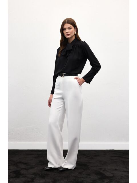 SATEEN Cepli Klasik Pantolon - Ekru - S000405308-19965